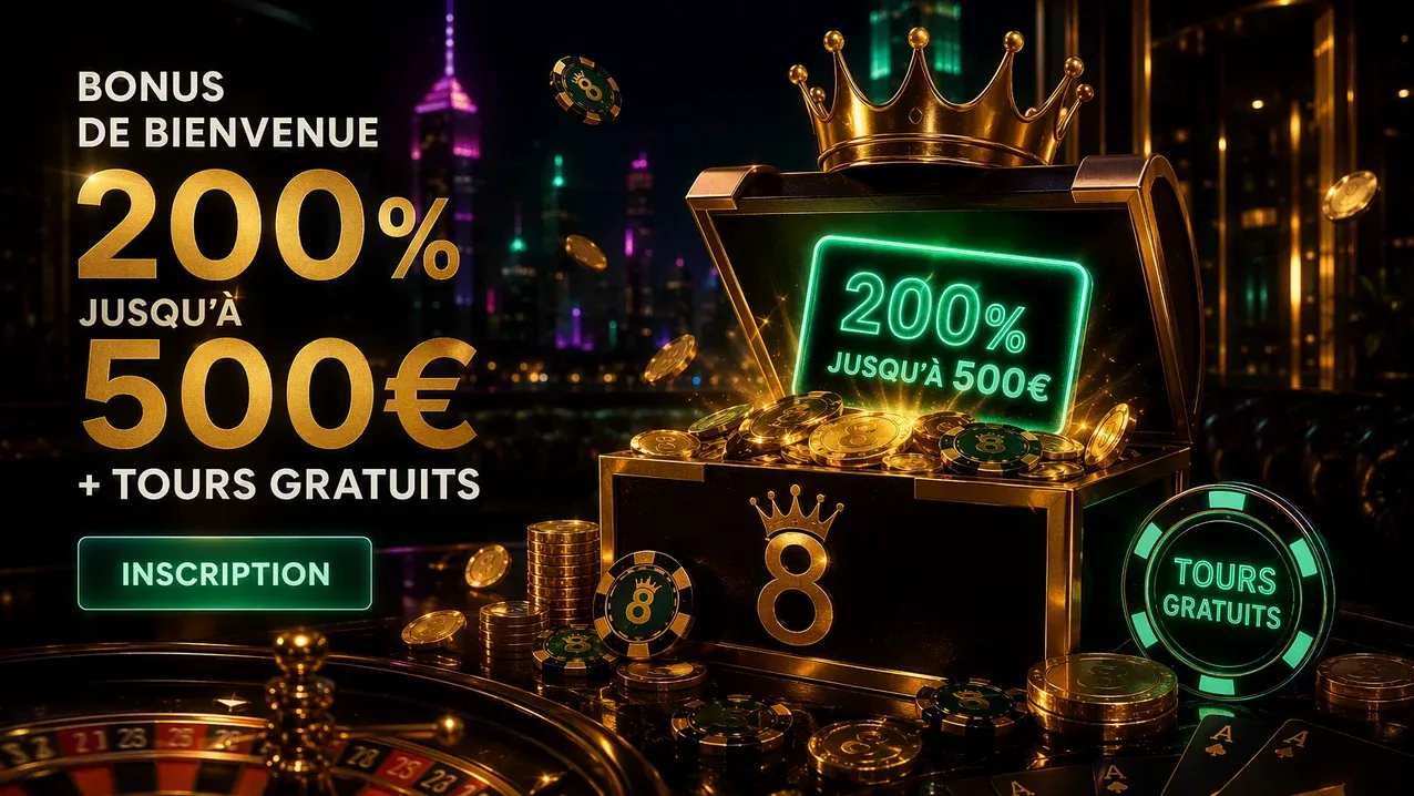 Bonus Lucky8 Casino : Pack de Bienvenue 200 % jusqu'à 500 €, Promotions Hebdomadaires et Club Elite VIP