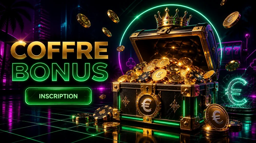 Coffre à bonus avec pièces d'euros dorées